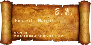 Berczeli Margit névjegykártya